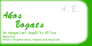 akos bogats business card